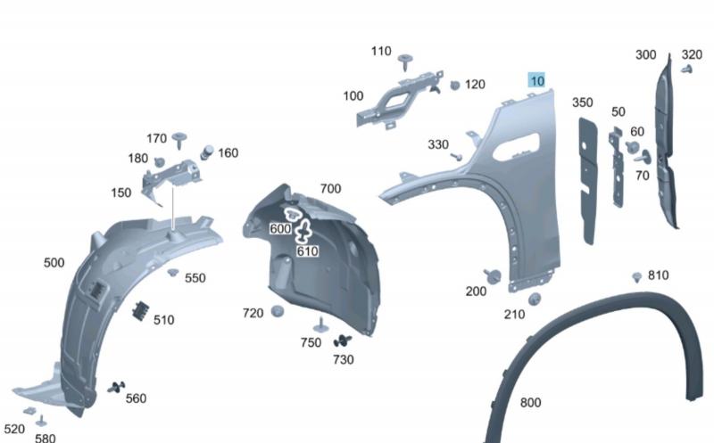 Замовити для MERCEDES-BENZ EQS (V297) Крило переднє ліве